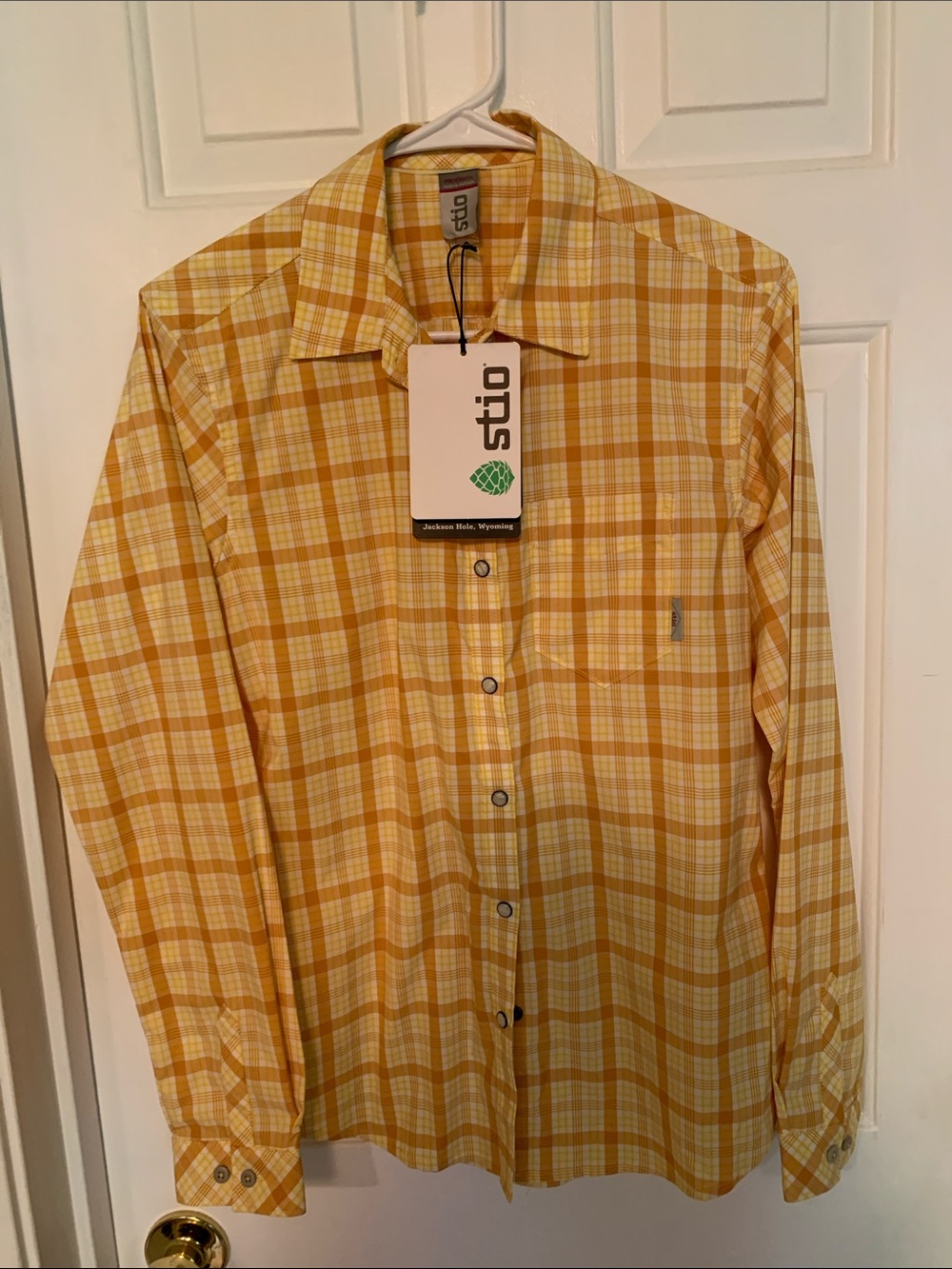 Stio Sidley shirt womens Medium NWT sunburst plaid